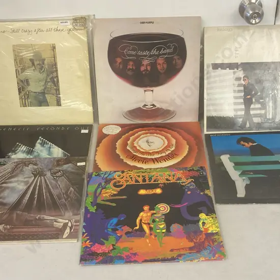 Assorted Vinyl LPs x 9 - Paul Simon, Santana, Deep Purple, Stevie Wonder, Boz Scaggs, Genesis Etc