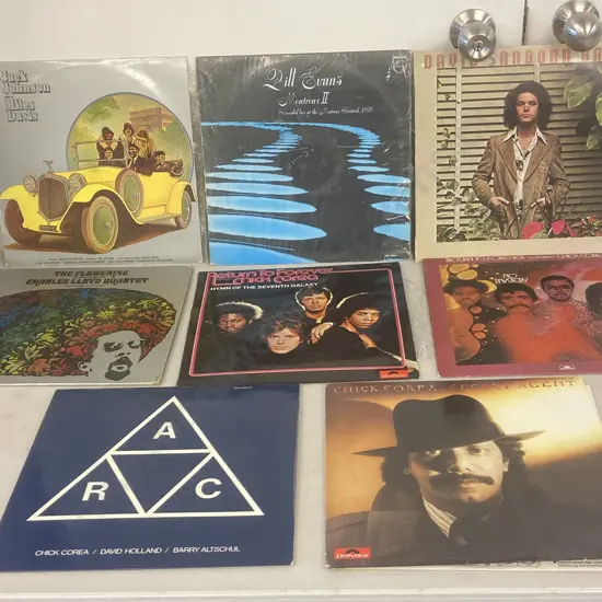Assorted Jazz Vinyl LPs x 8 - Jack Johnson, Charles Lloyd, Chick Corea Etc