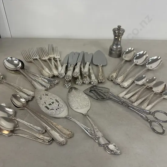 Selection Of Silverware Cutlery, Serving Spoons Etc