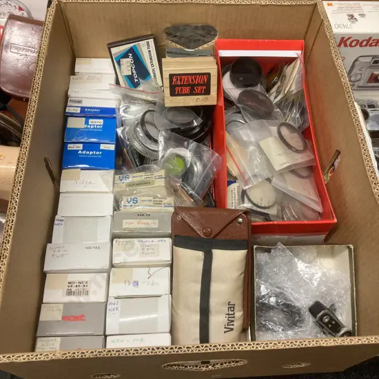 Box Lot Camera Gear - Adapters, Filters Etc