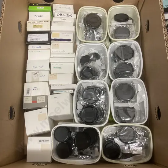 Box Lot Camera Gear - Mounts, Adapters, Caps Etc