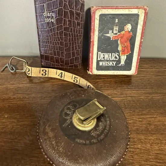 Vintage Items Including Dewars Whiskey Playing Cards, Diary & Chinese Made Tape Measure