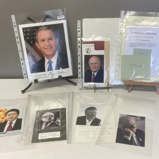 British PMs Sir Alec Douglas-Home Autograph With COA, James Callaghan Signed Photo, Sth Africas FW De Klerk Signed Photo