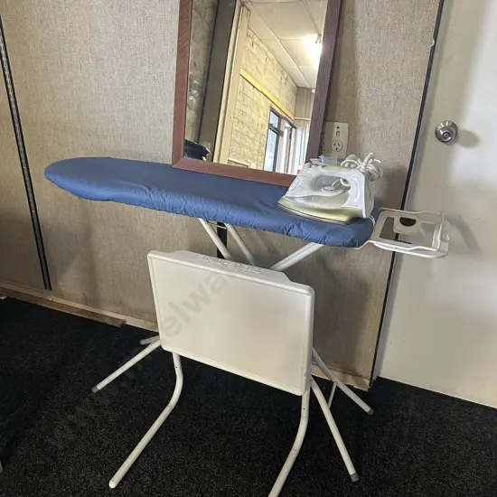 Laundry Items Including Iron, Ironing Board Etc