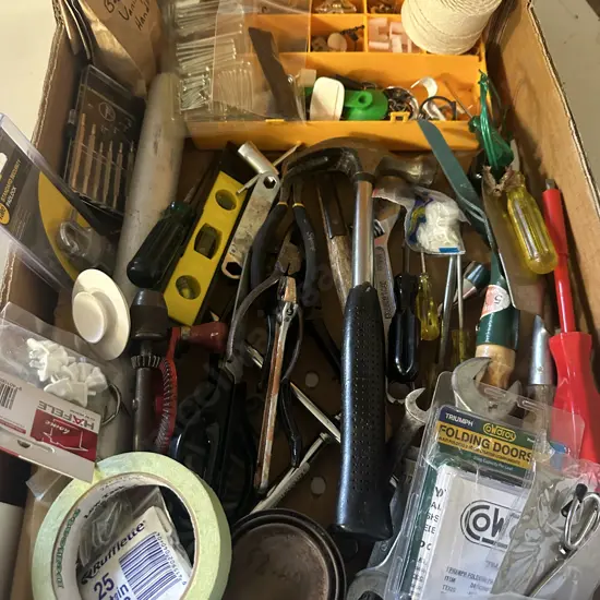 Assorted Hand Tools, Hardware Etc