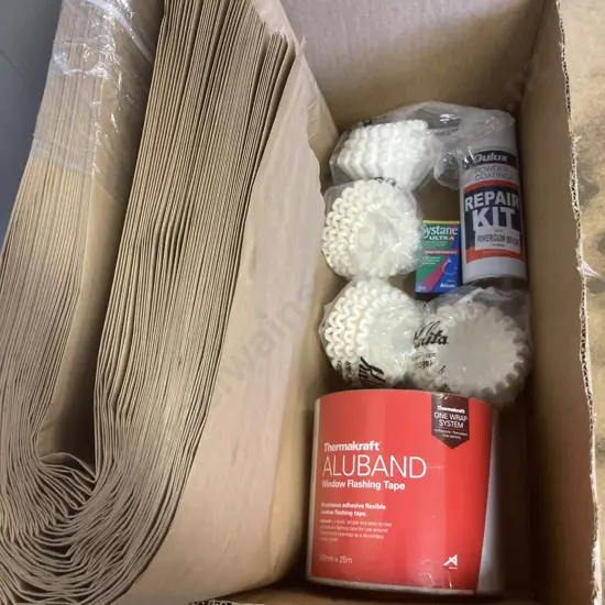 Box Lot Thermakraft Window Flashing Tape, Muffin Cups, Dulux Spray Paint, Eye Drops, Paper Bags