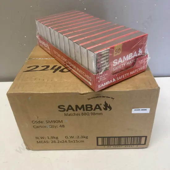 Samba Matches BBQ 98mm - 48 Boxes of 50 matches