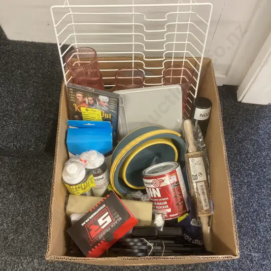 Box Lot Paint, DVD, Tablet Case Etc