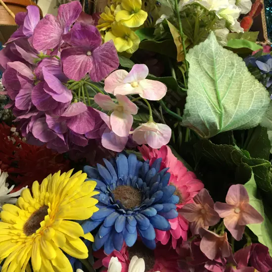 Assorted Box Lot Of Artificial Flowers