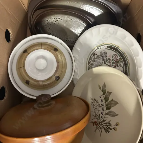 Selection Of Casserole Dishes, Quiche Dishes Etc