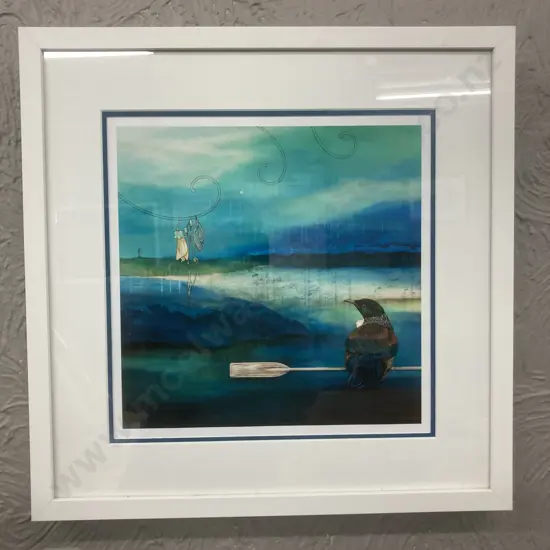 Framed Artwork 'Tuis Gift' Kathryn Furniss Artist. 48 x 48cm