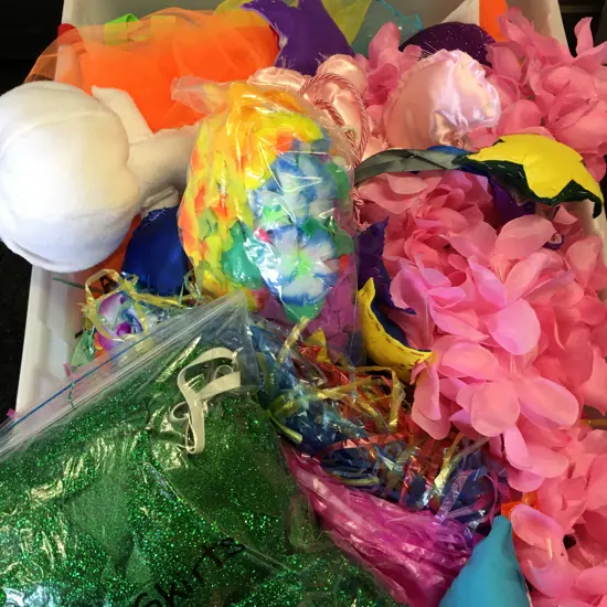 Selection Of Tassel Skirts Etc In Clear Bin