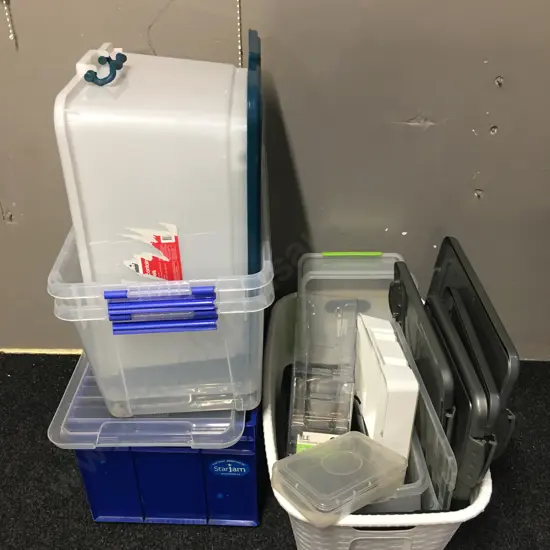 Selection Of Clear Bins, Containers Etc