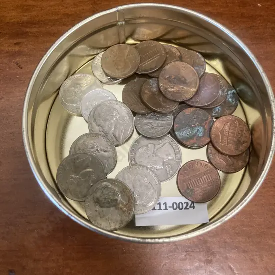 USA Quarter Dollar, 4 x Dimes, 6 x Five Cents, 17 x One Cents(Sold With -18)