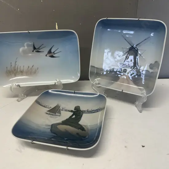   Vintage royal Copenhagen Rectangular Swallow Dish & Square Dishes x2