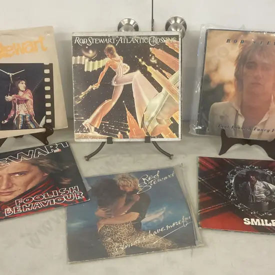 Rod Stewart Vinyl LPs x 6 - Atlantic Crossing, Foolish Behaviour, Blondes Have More Fun Etc