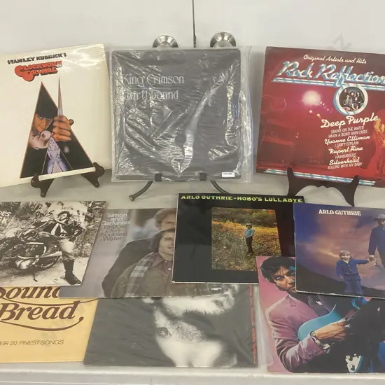 Vinyl LPs x 11 - King Crimson, Rock Reflections, Clockwork Orange, Shades Of Rock, Arlo Guthrie, Bread Etc