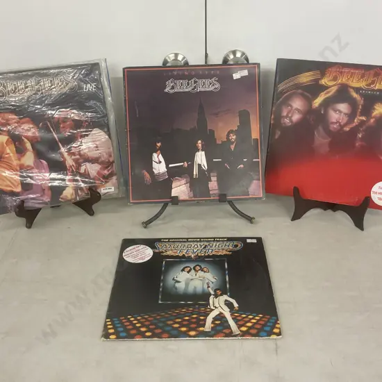 Bee Gees Vinyl LPs x  - Living Eyes, Live, Spirits Having Flown & Saturday Night Fever Soundtrack