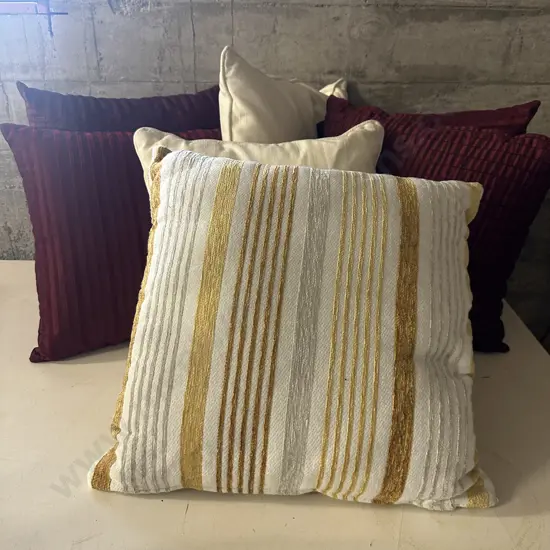 Selection Of Cushions Burgundy/Cream Tones 