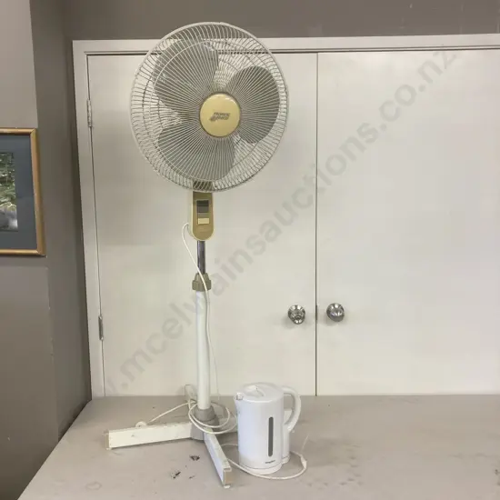 Tropical Breeze Pedestal Fan & Living & Co Jug