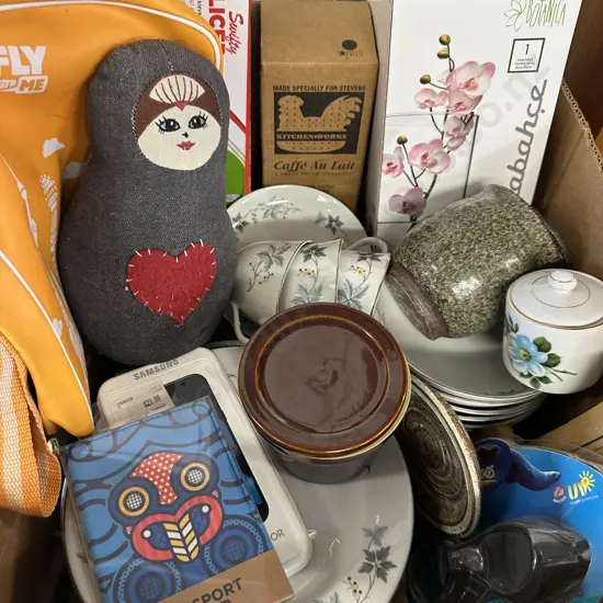 Assorted China, Pottery, Botanic Vase, Frother Etc