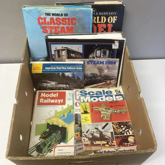 Box Lot Books & Magazines - Railways, Model Railway, NY Subway Cars Etc (Sold with 10)