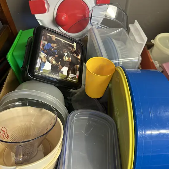 Assorted Plasticware Including Lettuce Spinner(Donated)