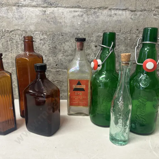 Vintage Bottles Including Grolsch Lager, Pyramid Ink Etc