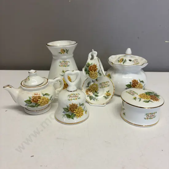 Vintage Staffordshire Miniature Set "October"
