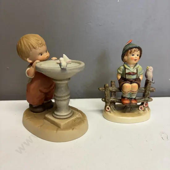 Goebel Figurine of Boy on Fence with Memories of Yesterday "Blow Wind Blow" Lucie Attwell Figurine