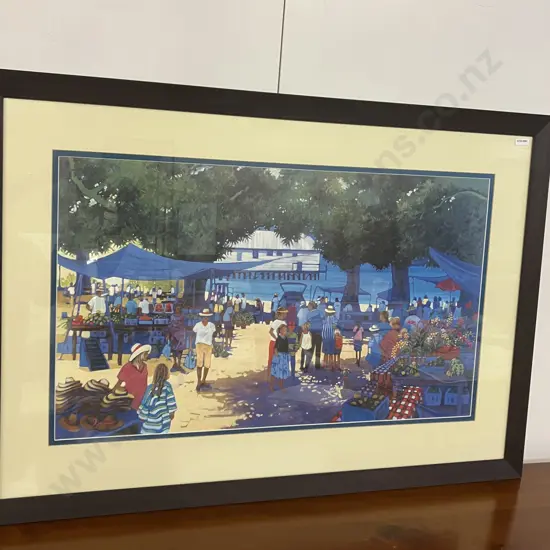 "Sunday Market" Tania Heben 92 Framed Glazed Art Print, 74 x 105cm