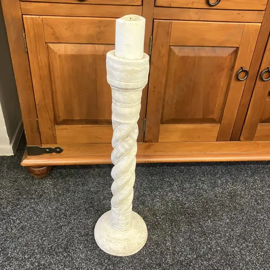 Concrete Candle Holder H69cm With Candle