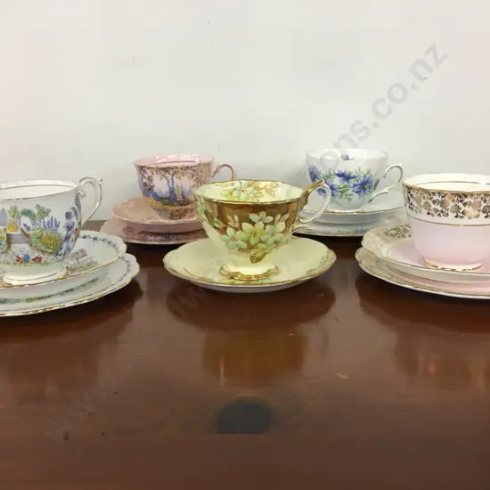 Vintage Trios & 4 Including Colclough, Trentham Etc, 1 x Royal Albert Duo