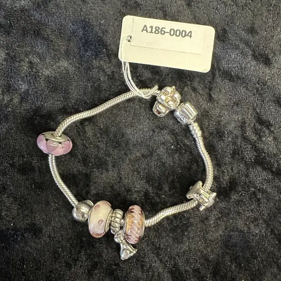 Pandora Moments Barrel Clasp Snake Chain Bracelet With Seven Charms