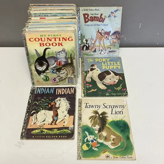 Lot of 39 x Little Golden Books - 'Indian Indian' 'Poky Little Puppy' 'Tawny Scrawny Lion' Etc