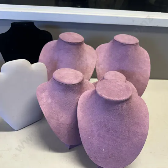 Assorted Jewellery Display Busts - Black, White, Purple