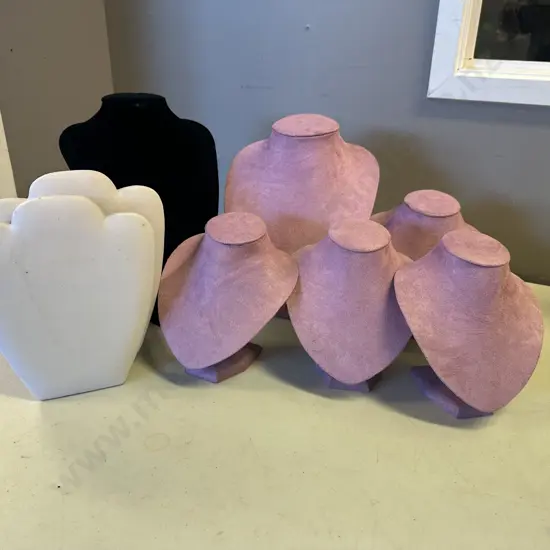 Assorted Jewellery Display Busts - Black, White, Purple