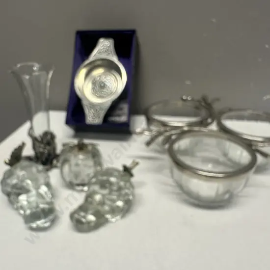 The Quaich Boxed, Glass Hors D'oeuvres Tray, Pewter & Glass Fruit Etc