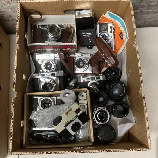 Assorted Cameras & Lenses, Camera Parts Etc