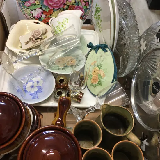 Box Of Assorted Pottery, Glass & China Items