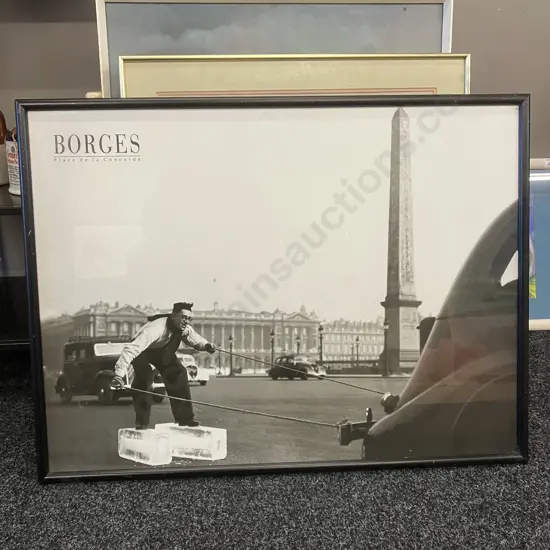 Vintage Borges Place De La Concorde Framed Print. 62 x 83cm