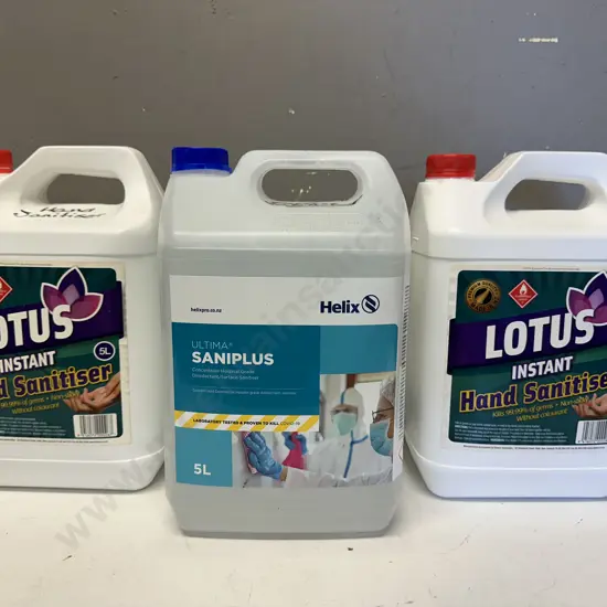 Lotus Instant Hand Sanitiser x2 & Helix Ultima Saniplus x1