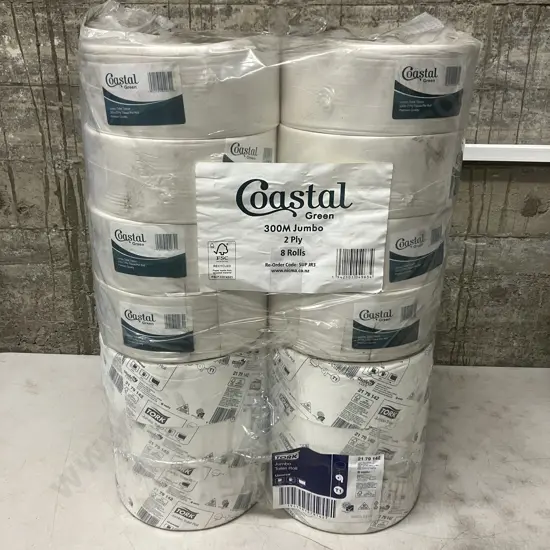 Coastal Green & Tork Jumbo Toilet Rolls x 14, Assorted