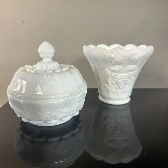 Vintage Westmoreland Covered Candy Dish & Vase
