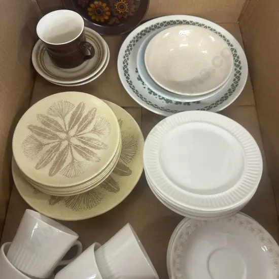 Box Of Assorted Crockery Including Crown Lynn