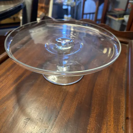Tarnow Glass Cake Stand Made In Poland H10,Dia27cm.