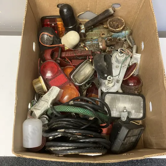 Box Lot Assorted Trailer Parts