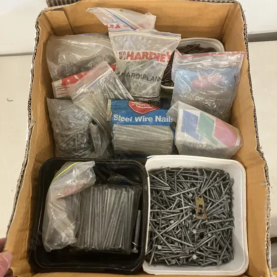 Box Lot Assorted Nails & Clouts