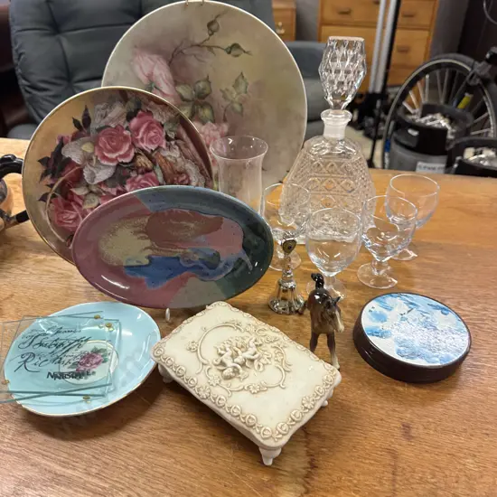 Selection Of Vintage China, Glassware Etc Including Gainsborough Trinket Dish Etc