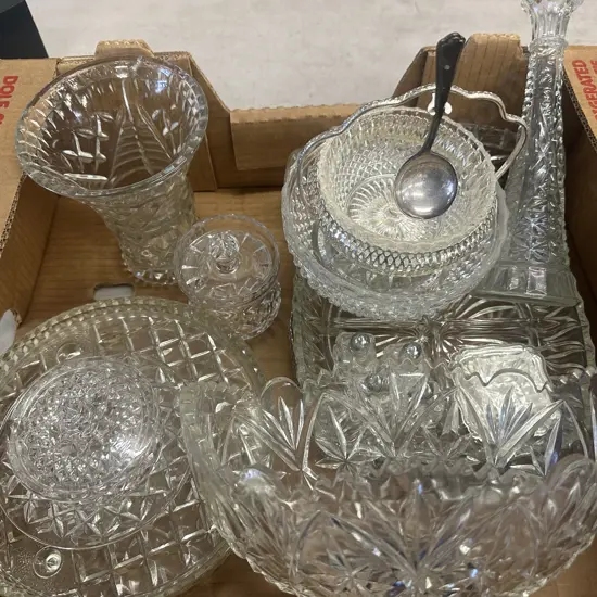 Assorted Vintage Glass & Crystal Items